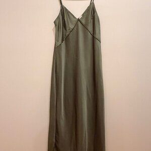 Sage Green A New Day Satin Slip Dress Size Medium